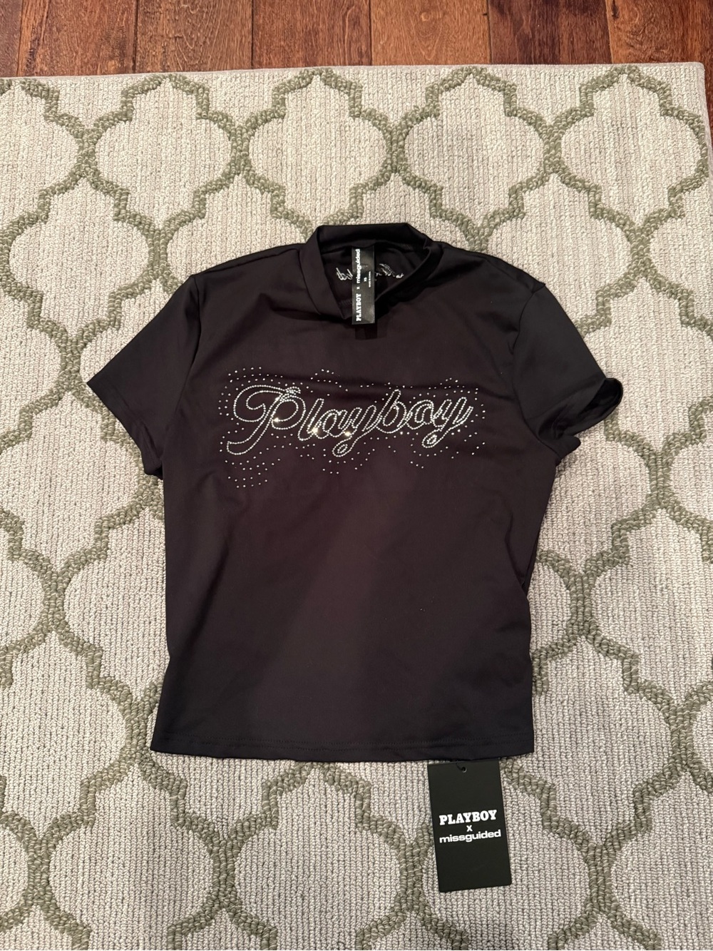 PLAYBOY Black Logo Tag Tee